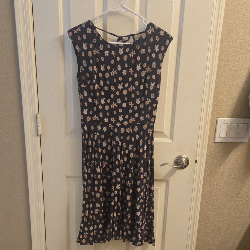 Loft Floral Navy Dress Sz XS